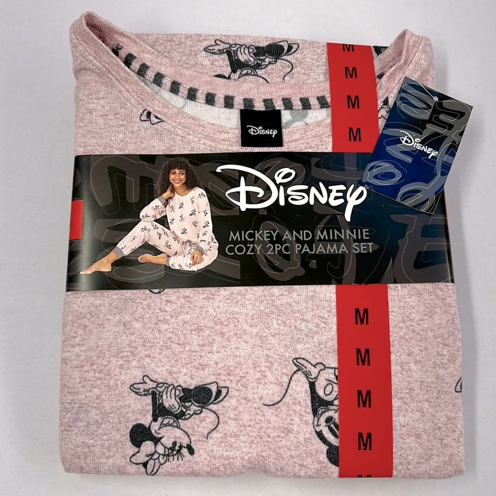 NEW - Womens Disney Cozy 2 PC Pajama Set - Mickey and Minnie - Picture 3 of 8